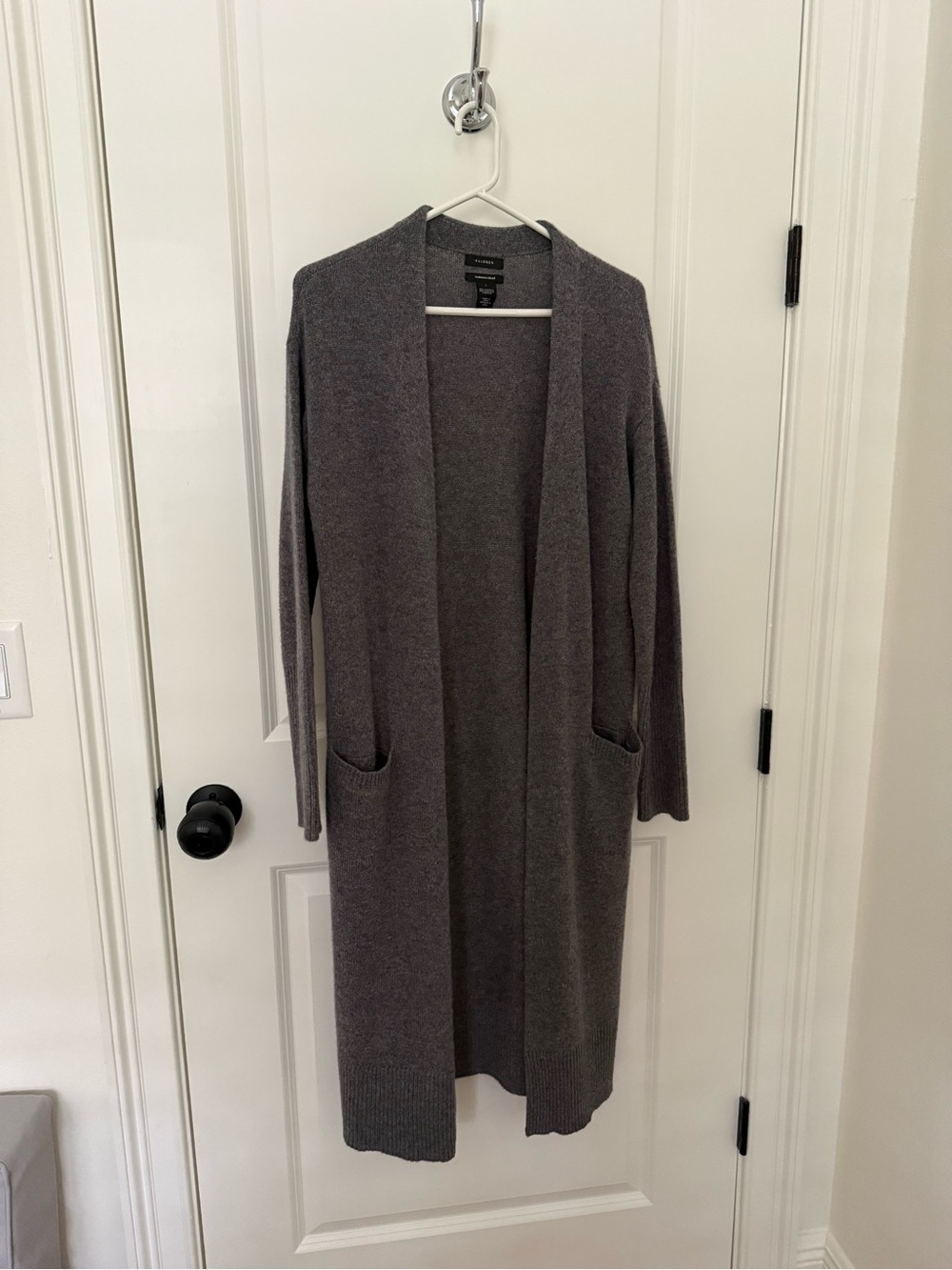 Halogen Wool Cashmere Long Cardigan – Gray – Size Small